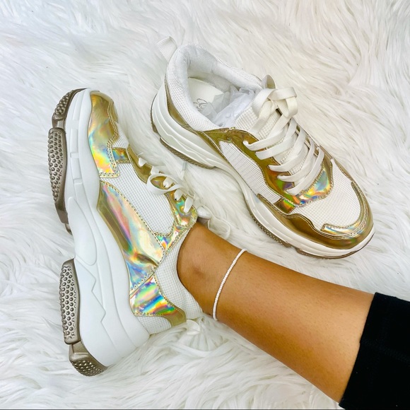 Gold metallic chunky sneaker - Picture 6 of 7